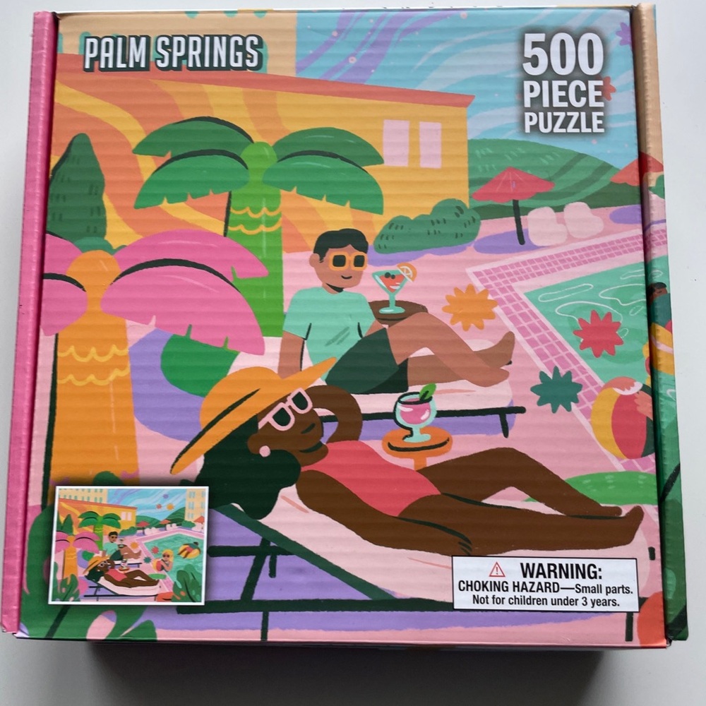 Palm Springs Puzzle 500 Pieces De Bored Puzzle (KessCo) New Factory Sealed